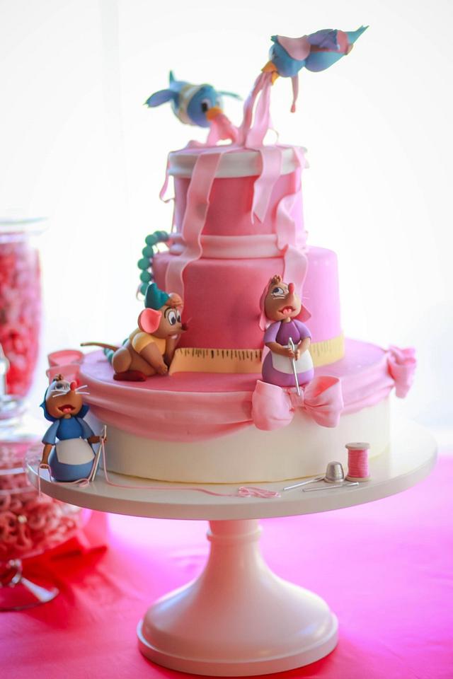Cinderella Cake with Sugar Mice and Gravity Defying Birds