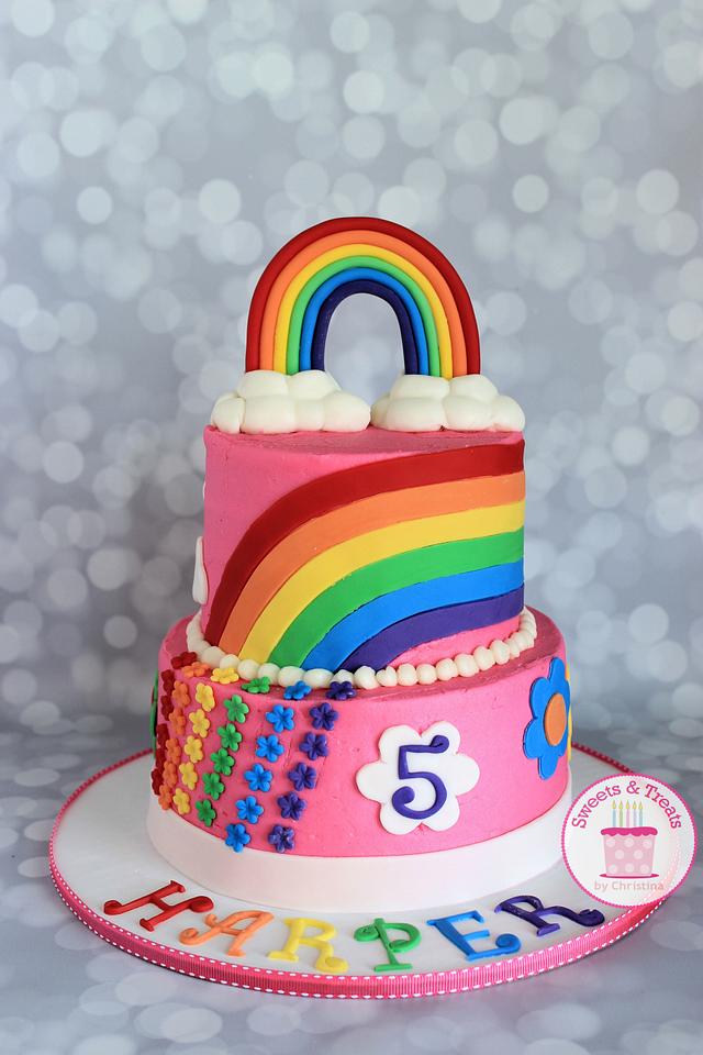 Rainbow Cake - Decorated Cake by Sweets and Treats by - CakesDecor