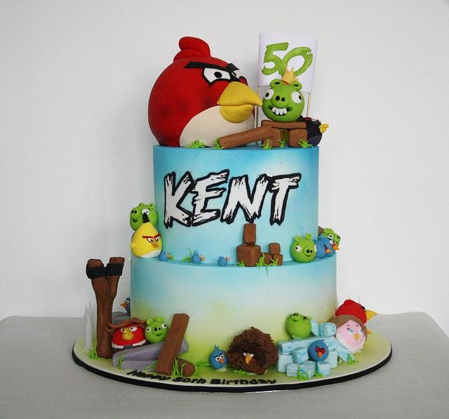 Angry Birds 50th Birthday Cake - Decorated Cake by Louisa - CakesDecor