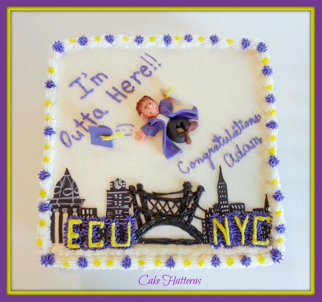 Ecu To Nyc Graduation Cake Cake By Donna Tokazowski Cakesdecor