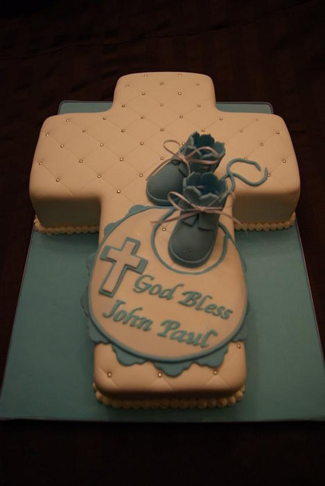 Boys Baptism Cake - Decorated Cake by Angela - CakesDecor