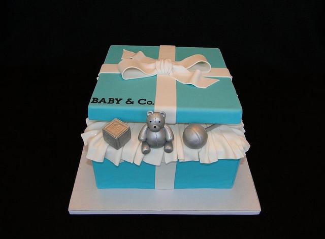 tiffany and co baby shower cake