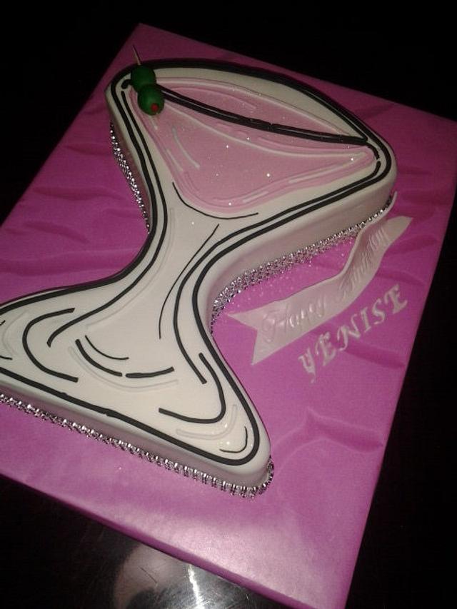 Martini Glass Cake - Decorated Cake by Rosa - CakesDecor