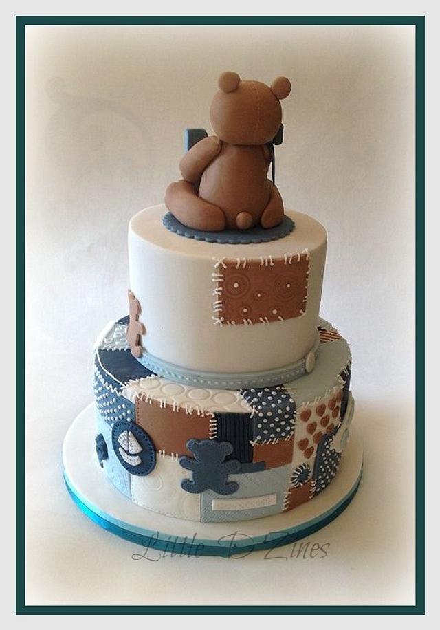 Baby Boy Patchwork Cake - Cake by LittleDzines - CakesDecor