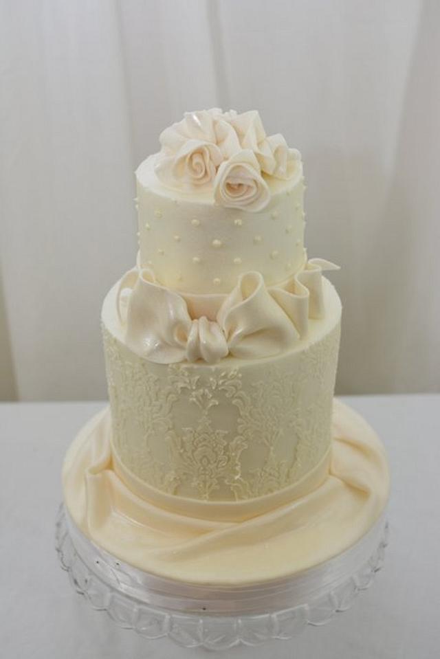Simple White Wedding Cake - Cake by Sugarpixy - CakesDecor