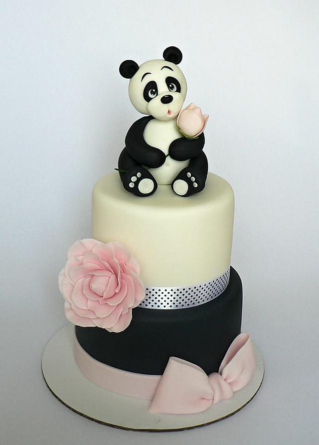 Panda Theme Fondant Cake - Dough and Cream