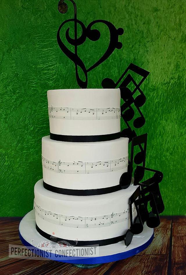 Custom Wedding Cake Topper Music Note Heart Topper