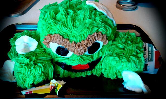 Oscar the grouch - Decorated Cake by Jennifer - CakesDecor