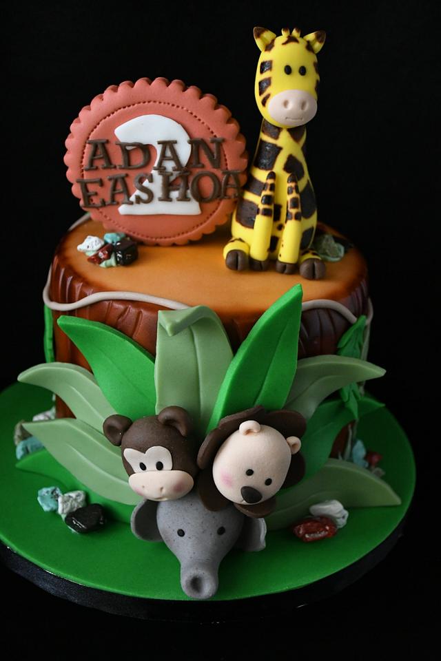 safari theme cake fondant