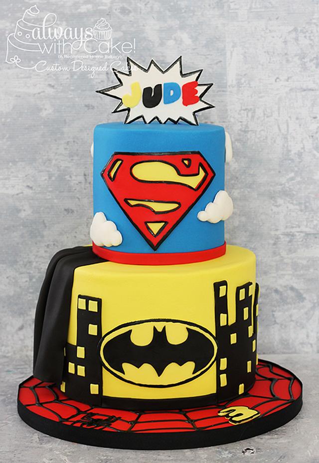 Superhero Cake - Decorated Cake by AlwaysWithCake - CakesDecor