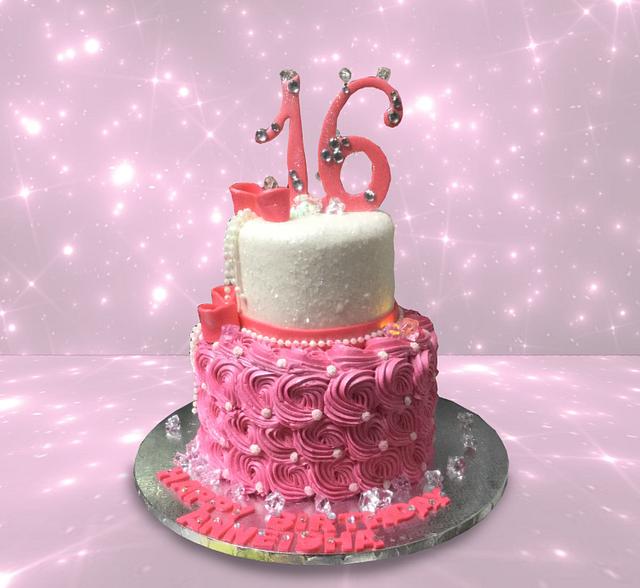 Pink 16 - Decorated Cake by MsTreatz - CakesDecor