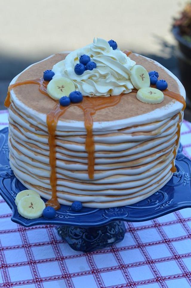 Pancake Cake Decorated Cake by Elisabeth Palatiello CakesDecor
