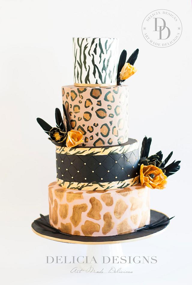 Animal Print Bat Mitzvah - Decorated Cake by Delicia - CakesDecor