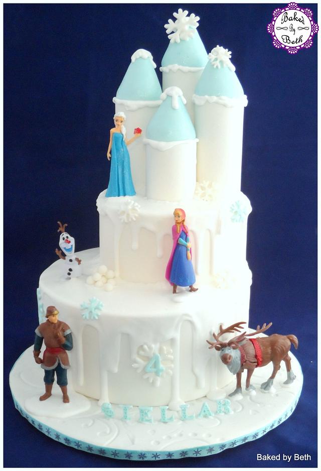 Frozen castle cake - Decorated Cake by BakedbyBeth - CakesDecor