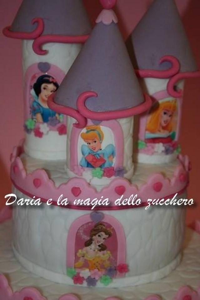 Disney castle princess cake