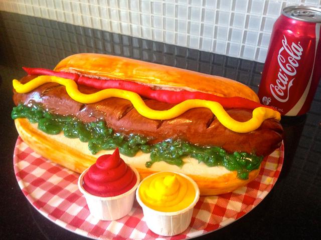 Hot dog cake Cake by Carol CakesDecor