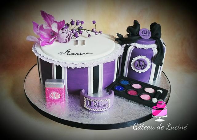 Dior Cake With Fantasy Flowers Cake By Gateau De Lucine Cakesdecor