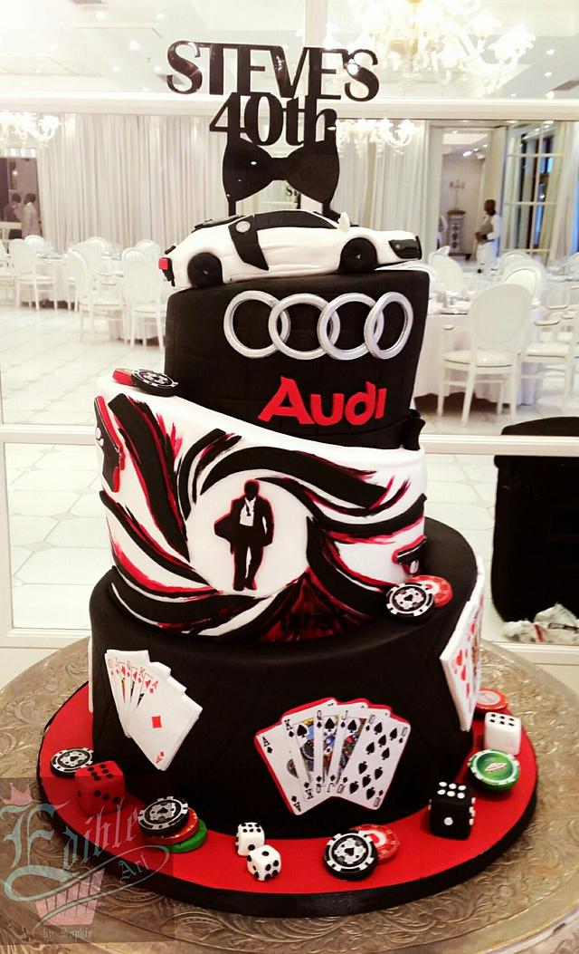 The Cupcake Kitchen - An Audi cake for a 29th birthday 🎉 3 layers of  vanilla sponge with jam and buttercream finished with a grey buttercream a  red drip and a personalised