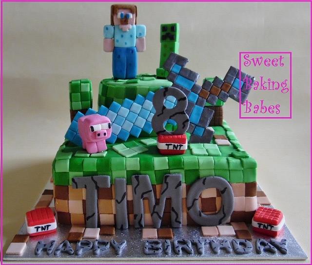 Minecraft Cake - Decorated Cake by Sweet Baking Babes - CakesDecor