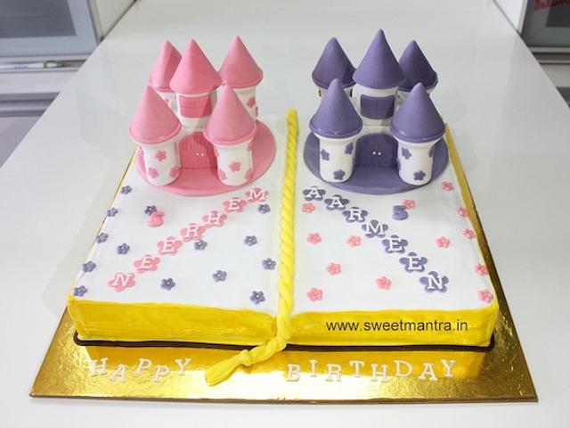 Twin Baby Shower Button Cake - A Little Cake
