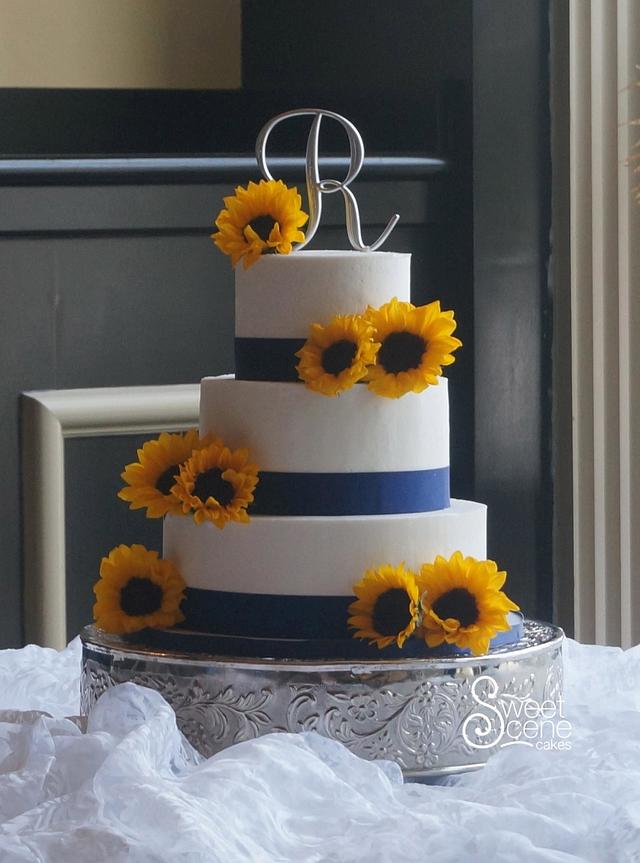 Summer Sunflower Wedding - Cake by Sweet Scene Cakes - CakesDecor