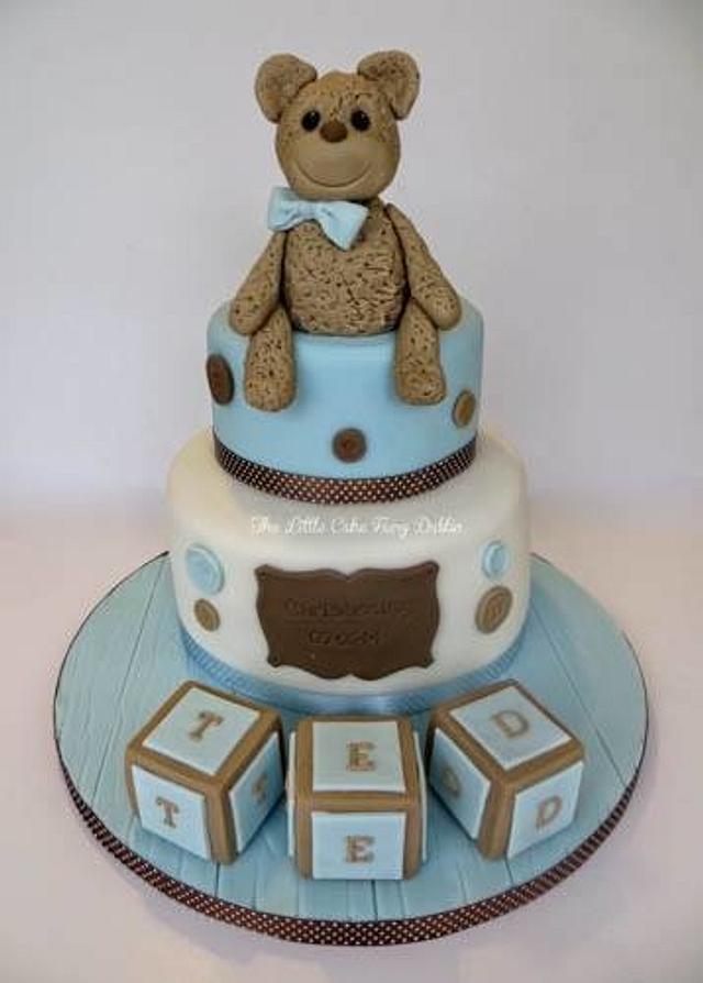 Teddy Bear Christening cake - Decorated Cake by Little - CakesDecor