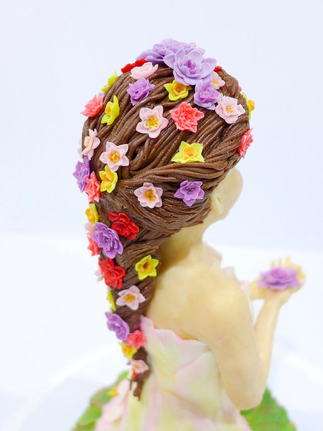 Lady of Spring - All modelling chocolate cake topper 