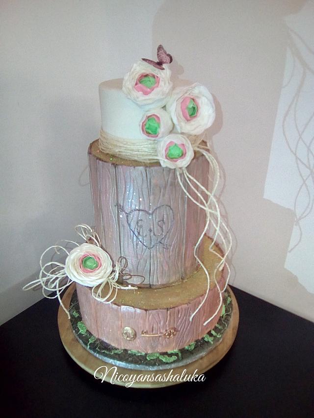 Wedding cake " champetre" Decorated Cake by CakesDecor