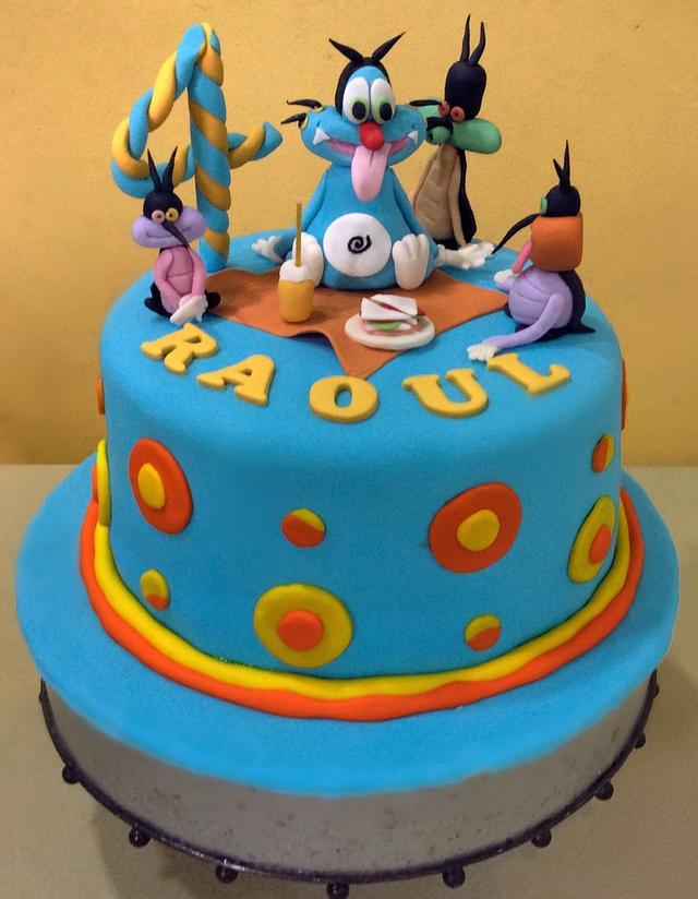 Oggy Vanilla Poster Cake | Winni.in