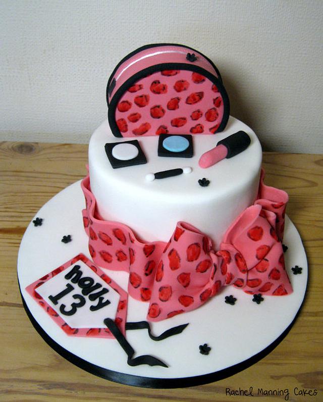 Make up cake - Decorated Cake by Rachel Manning Cakes - CakesDecor