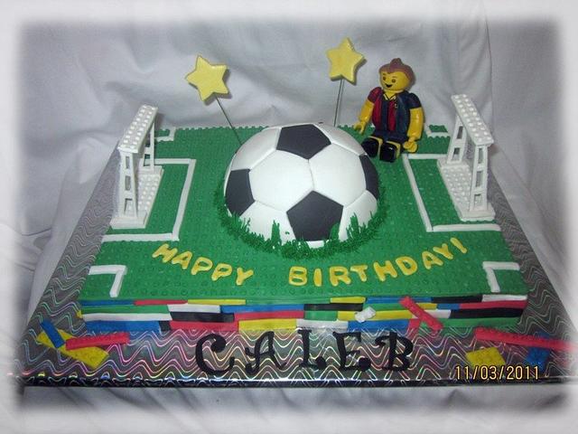 Lego soccer cake