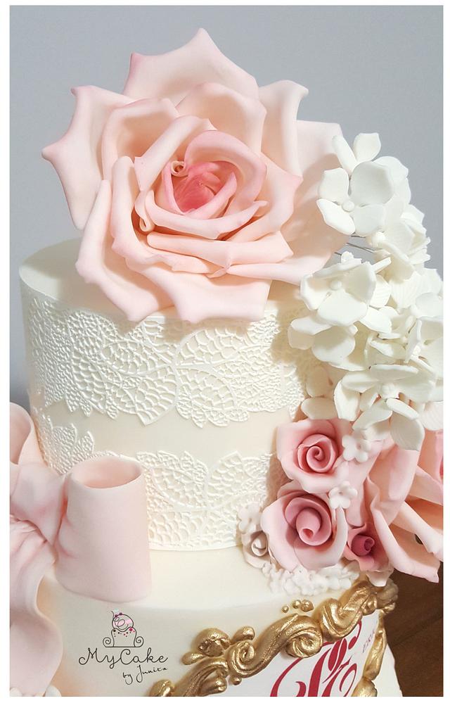 Soft pastel pink wedding cake Cake by Hopechan CakesDecor
