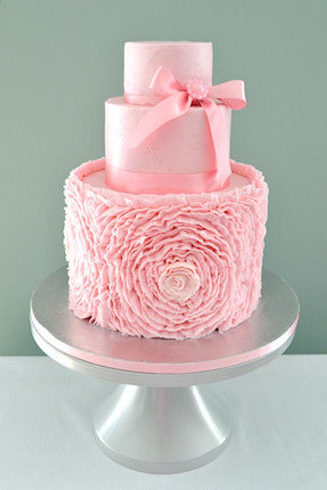 The Sugar Nurserys Ruffle Rose Cake Decorated Cake By Cakesdecor