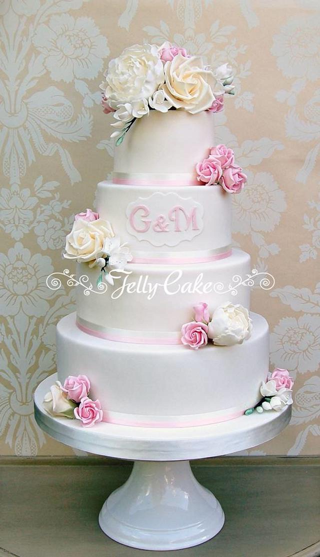 Ombre Frills Wedding Cake - Cake by JellyCake - Trudy 