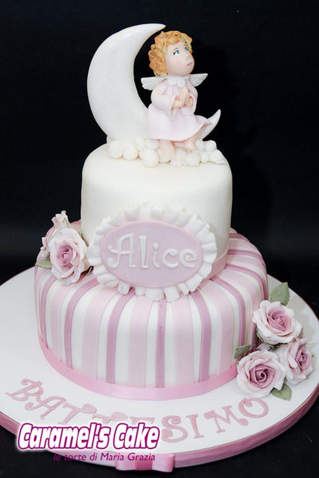 baptism cake - Decorated Cake by Caramel's Cake di Maria - CakesDecor