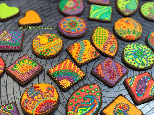 Mahendi design cookies - Cake by OMG! itss a cake - CakesDecor