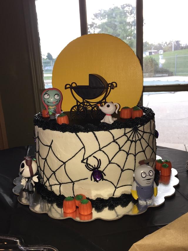 Nightmare Before Christmas Baby Shower Decorated Cake CakesDecor