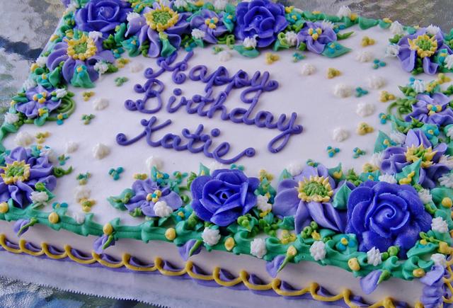 Happy Anniversary Fresh Flowers ButterCream Rectangle Cake