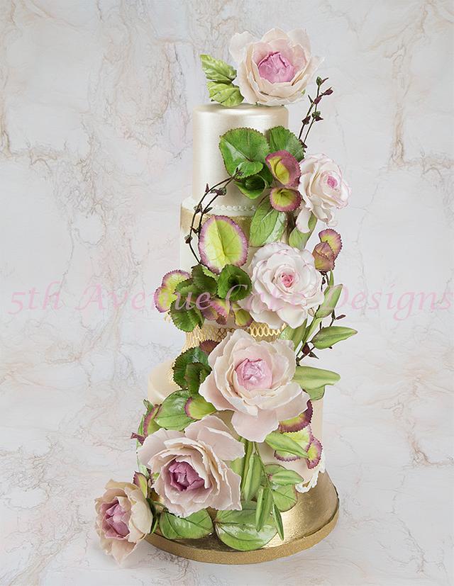Floral and Foliage Wedding Cake