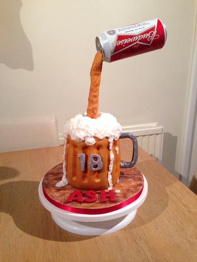 Budweiser gravity cake Cake by Donna Sanders CakesDecor Budweiser gravity cake Cake by Donna Sanders CakesDecor