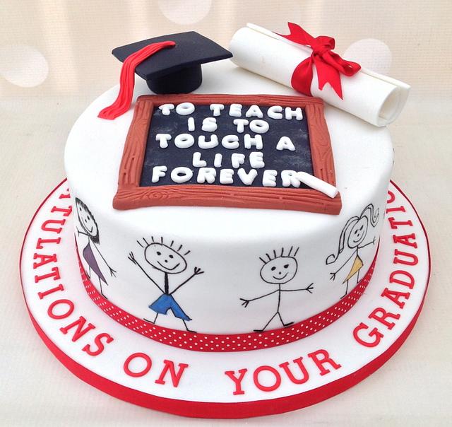 Teacher Graduation Cake - Decorated Cake by Yvonne - CakesDecor