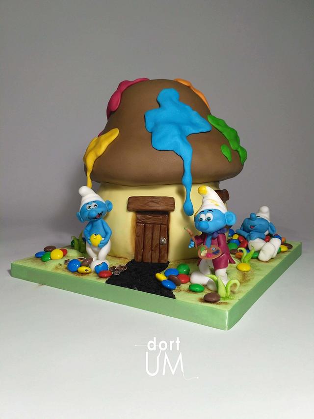 Smurfs Cake By Dortum Cakesdecor