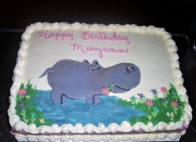 cute hippo with cake of happy birthday Stock Vector Image & Art - Alamy