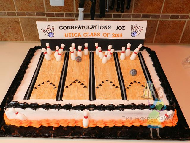 Bowling Alley Grad Cake Decorated Cake By Jaclyn Cakesdecor