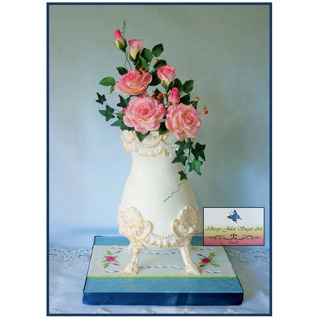 “Granny’s Antique Vase” Decorated Cake by Allways Julez CakesDecor