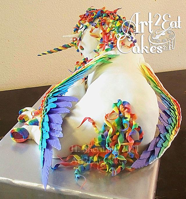 Rainbow Pegacorn Mama and Baby - Cake by Heather -Art2Eat - CakesDecor