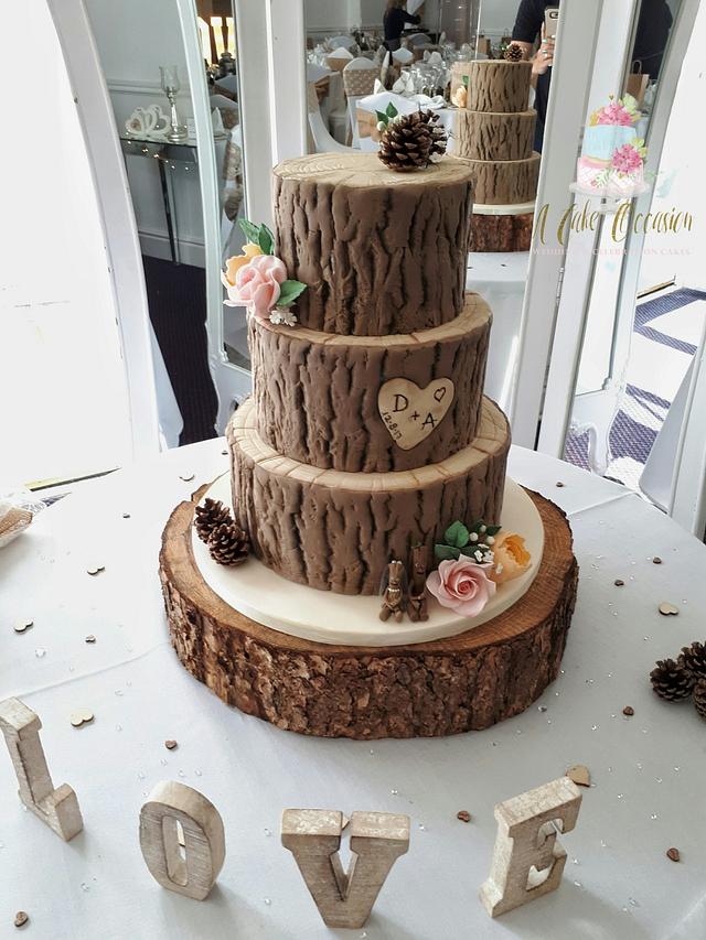 Tree stump shop wedding cake stand