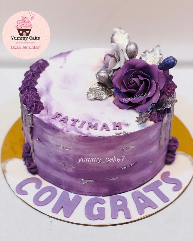 purple marble vanilla layer cake | foodgawker