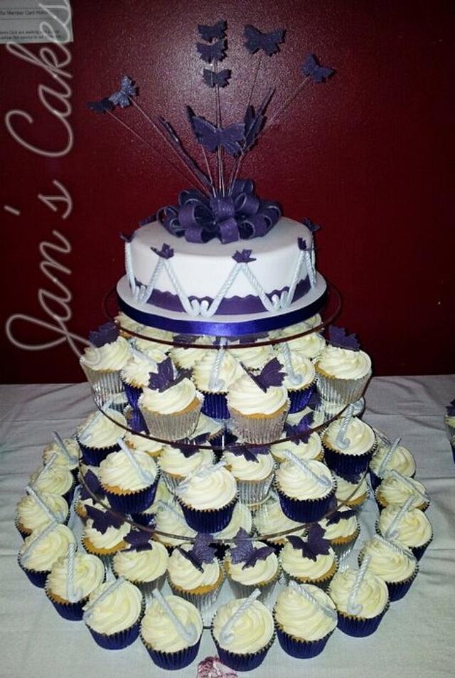 Butterflies And Hockey Sticks Wedding Ensemble Cake By Cakesdecor