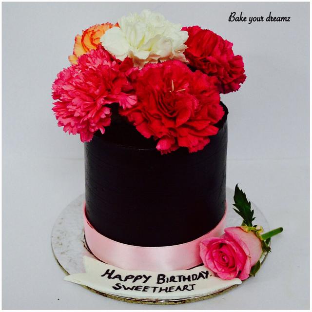 Carnations Cake by Bake your dreamz by Malvika CakesDecor